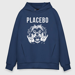 Толстовка оверсайз мужская Placebo rock dog, цвет: тёмно-синий