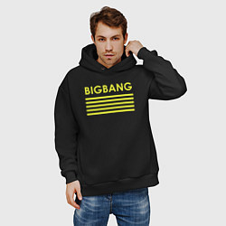 Толстовка оверсайз мужская Big bang с желтыми полосами, цвет: черный — фото 2