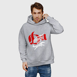 Толстовка оверсайз мужская Да пошло оно все надпись, цвет: меланж — фото 2