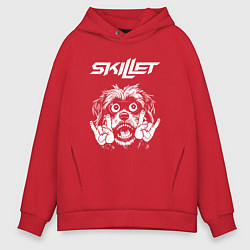 Толстовка оверсайз мужская Skillet rock dog, цвет: красный