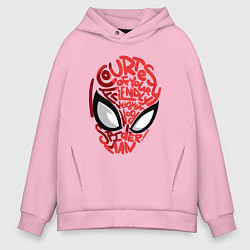 Толстовка оверсайз мужская Spider-Man text, цвет: светло-розовый