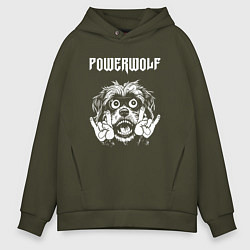 Толстовка оверсайз мужская Powerwolf rock dog, цвет: хаки