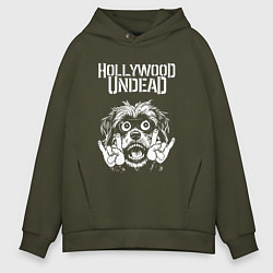 Мужское худи оверсайз Hollywood Undead rock dog