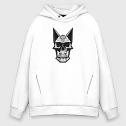 Толстовка оверсайз мужская Skull symbol, цвет: белый