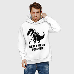 Толстовка оверсайз мужская Godzilla best friend, цвет: белый — фото 2