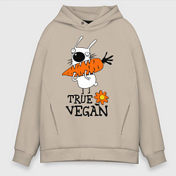 Мужское худи оверсайз True vegan (истинный веган)