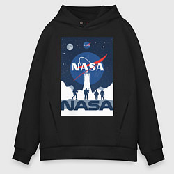 Толстовка оверсайз мужская NASA открытия, цвет: черный