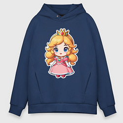 Толстовка оверсайз мужская Маленькая принцесса Пич, цвет: тёмно-синий