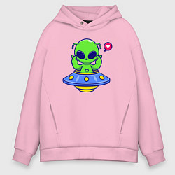 Толстовка оверсайз мужская Love alien, цвет: светло-розовый