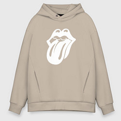 Мужское худи оверсайз Rolling Stones - white logo