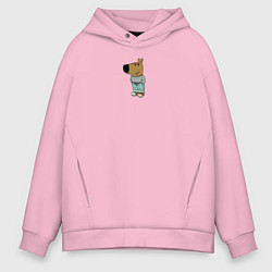 Толстовка оверсайз мужская Просто чилловый парень мем, цвет: светло-розовый