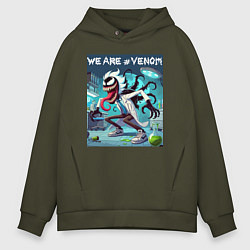 Мужское худи оверсайз Rick and Venom - ai art fantasy