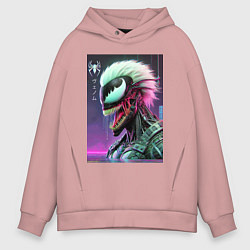 Толстовка оверсайз мужская Ребрендинг ядовитой слизи в киберпанк, цвет: пыльно-розовый