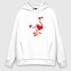 Толстовка оверсайз мужская Сердечко - девочка, цвет: белый