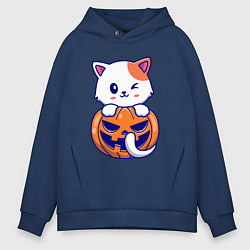 Мужское худи оверсайз Halloween meow