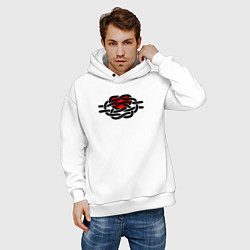 Толстовка оверсайз мужская Сердечный узел, цвет: белый — фото 2