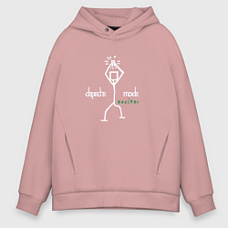 Толстовка оверсайз мужская Depeche Mode - Exciter merch, цвет: пыльно-розовый