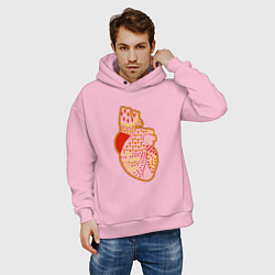 Толстовка оверсайз мужская Амур стреляет из ведра, цвет: светло-розовый — фото 2