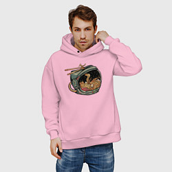 Толстовка оверсайз мужская Космическая лапша, цвет: светло-розовый — фото 2