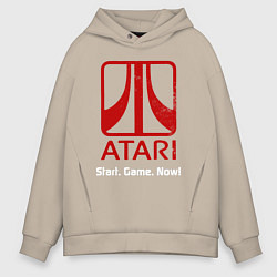 Толстовка оверсайз мужская Atari logo - start game now, цвет: миндальный