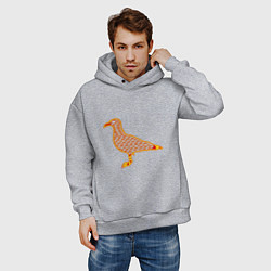 Толстовка оверсайз мужская Чайка с чайками, цвет: меланж — фото 2