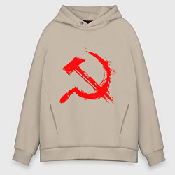 Мужское худи оверсайз Sickle and hammer red paint