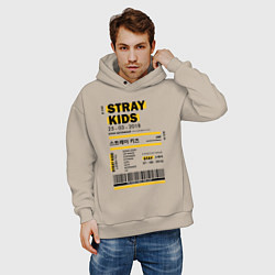 Толстовка оверсайз мужская Stray kids ticket, цвет: миндальный — фото 2