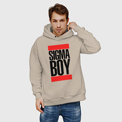 Толстовка оверсайз мужская Sigma boy, цвет: миндальный — фото 2