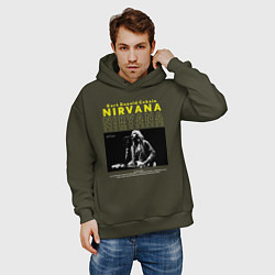 Толстовка оверсайз мужская Курт Кобейн Nirvana, цвет: хаки — фото 2