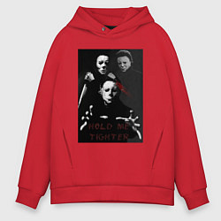 Толстовка оверсайз мужская Hold me tighter, цвет: красный