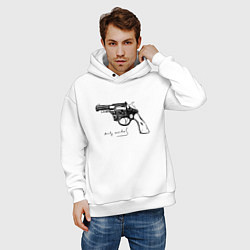 Толстовка оверсайз мужская Andy Warhol revolver sketch, цвет: белый — фото 2