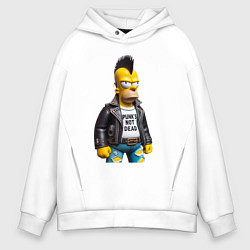 Мужское худи оверсайз The harsh Homer Simpson - punks not dead