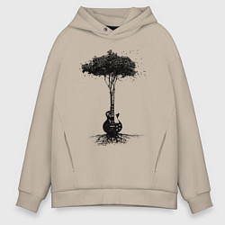 Толстовка оверсайз мужская Гитарное дерево, цвет: миндальный