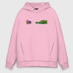 Толстовка оверсайз мужская Duck and Dragon, цвет: светло-розовый