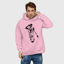 Толстовка оверсайз мужская Allen Iverson NBA, цвет: светло-розовый — фото 2