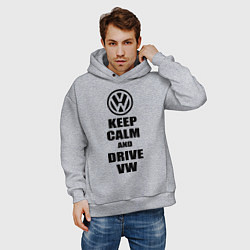 Толстовка оверсайз мужская Keep Calm & Drive VW, цвет: меланж — фото 2