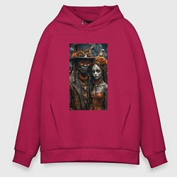 Толстовка оверсайз мужская Voodoo people, цвет: маджента