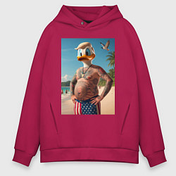 Мужское худи оверсайз Donald Duck-Trump on a Florida beach