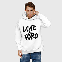 Толстовка оверсайз мужская Люби меня крепко, цвет: белый — фото 2