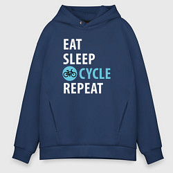 Мужское худи оверсайз Еда сон велик