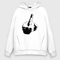 Толстовка оверсайз мужская Fuck you man, цвет: белый