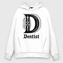Толстовка оверсайз мужская D - dentist, цвет: белый