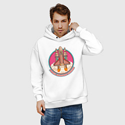 Толстовка оверсайз мужская Будущий аэрокосмический инженер, цвет: белый — фото 2