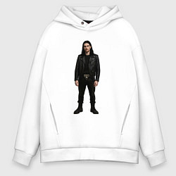 Толстовка оверсайз мужская Bones во весь рост, цвет: белый