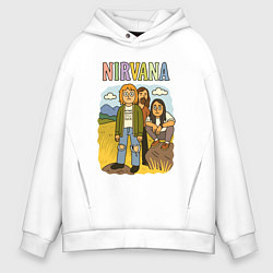 Мужское худи оверсайз Nirvana мультяшный стиль