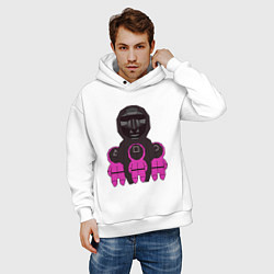 Толстовка оверсайз мужская Персонажи сериала игра в кальмара, цвет: белый — фото 2
