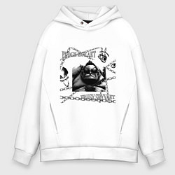 Толстовка оверсайз мужская Пудж дрейн няша, цвет: белый
