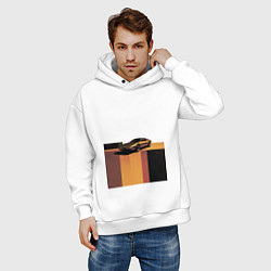 Толстовка оверсайз мужская Ретрофутуризм спорткар поп-арт 1970-е, цвет: белый — фото 2