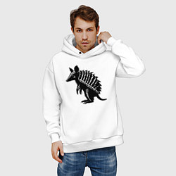 Толстовка оверсайз мужская Черный броненосец, цвет: белый — фото 2