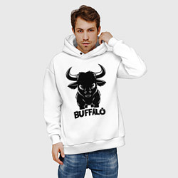 Толстовка оверсайз мужская Буйволенок, цвет: белый — фото 2